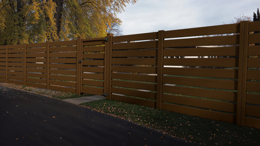 Composite Modern Horizontal Semi-Privacy Full Size Fence Gate (6 ft. H x 4 ft. W) *Hanging posts sold separately