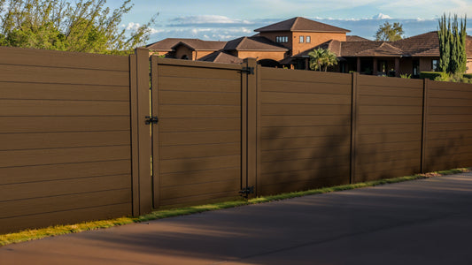 Composite Modern Horizontal Privacy Full Size Fence Gate (6 ft. H x 4 ft. W) *Hanging posts sold separately