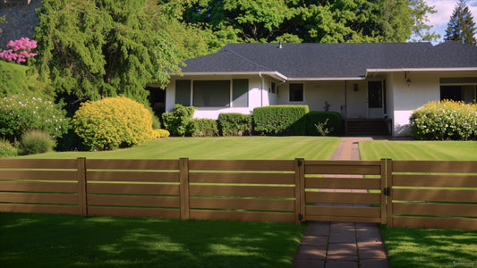 Composite Modern Horizontal Semi-Privacy Perimeter Fence Gate (3.5 ft. H x 4 ft. W)